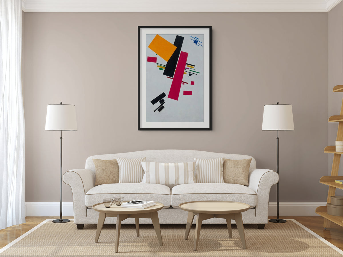 Pintura suprematista (con trapecio negro y cuadrado rojo) - Kazimir Malévich - Lienzo premium 430g (calidad de galeria)
