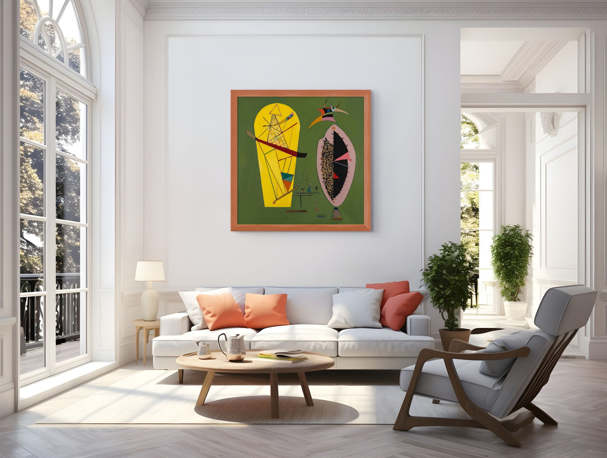 Tres entre dos - Wassily Kandinsky - Lienzo premium 430g (calidad de galeria)