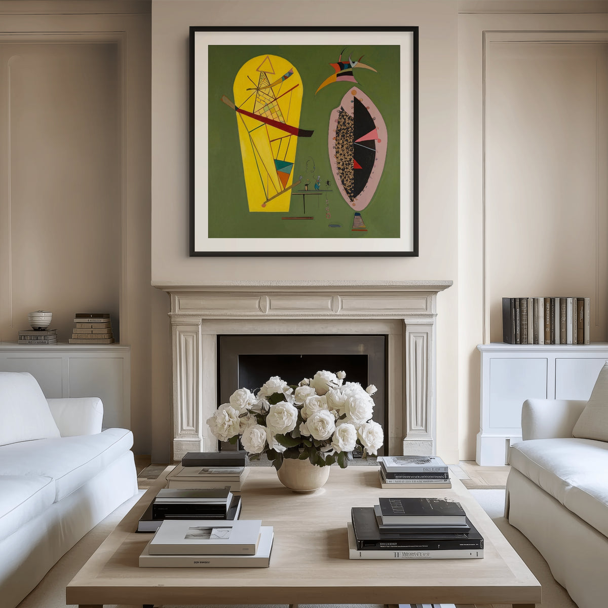 Tres entre dos - Wassily Kandinsky - Lienzo premium 430g (calidad de galeria)