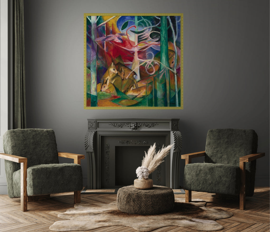 Deer in the Forest II - Franz Marc - Premium Canvas 430g (gallery quality)