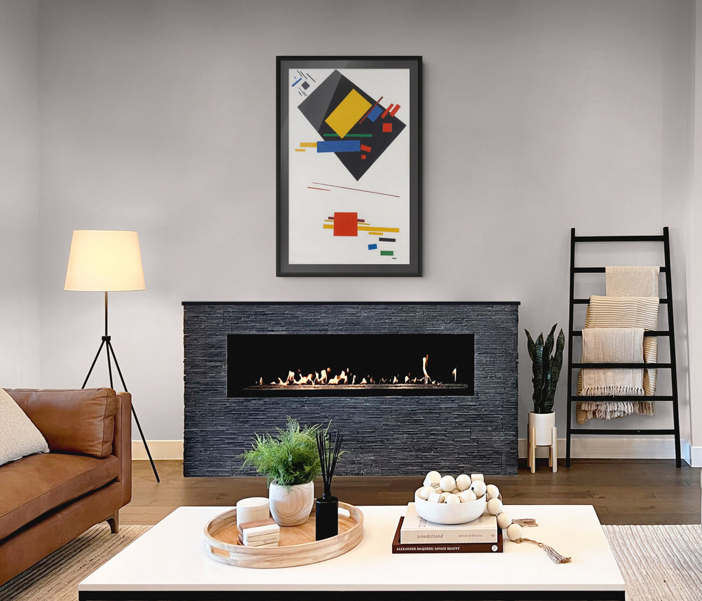 Pintura suprematista (con trapecio negro y cuadrado rojo) - Kazimir Malévich - Lienzo premium 430g (calidad de galeria)