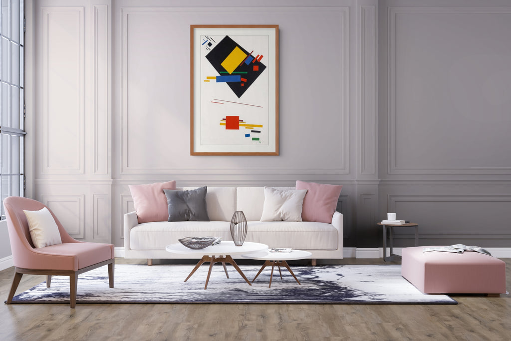 Pintura suprematista (con trapecio negro y cuadrado rojo) - Kazimir Malévich - Lienzo premium 430g (calidad de galeria)
