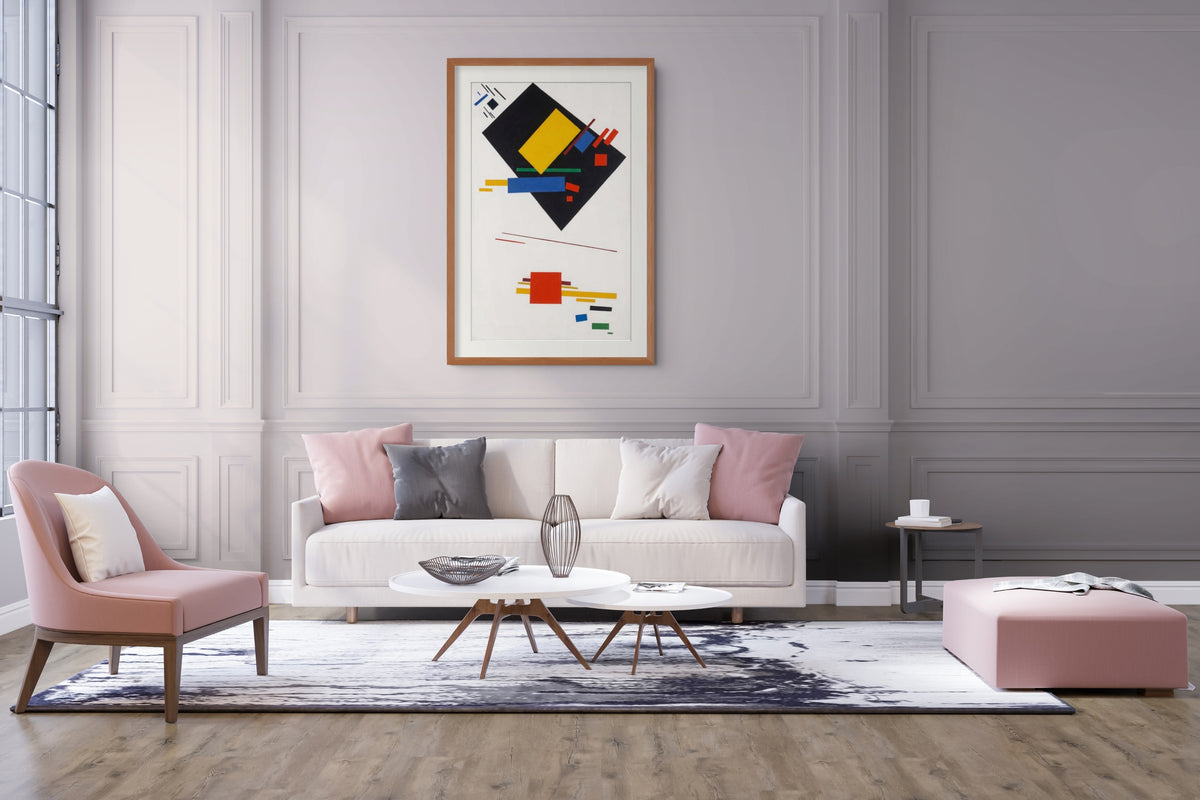 Pintura suprematista (con trapecio negro y cuadrado rojo) - Kazimir Malévich - Lienzo premium 430g (calidad de galeria)