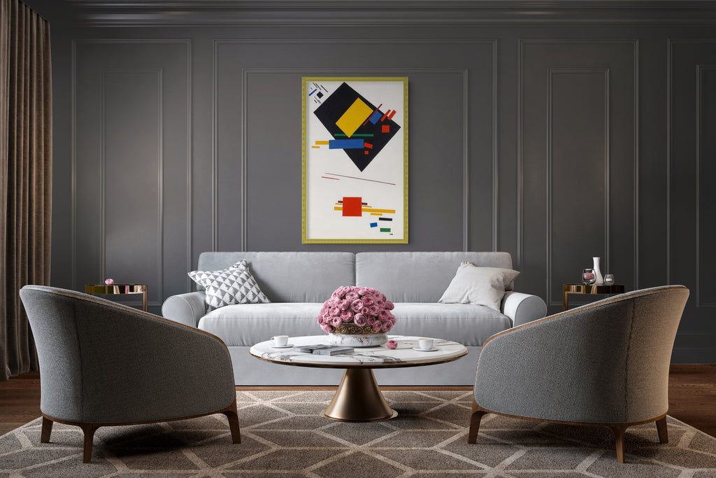 Pintura suprematista (con trapecio negro y cuadrado rojo) - Kazimir Malévich - Lienzo premium 430g (calidad de galeria)