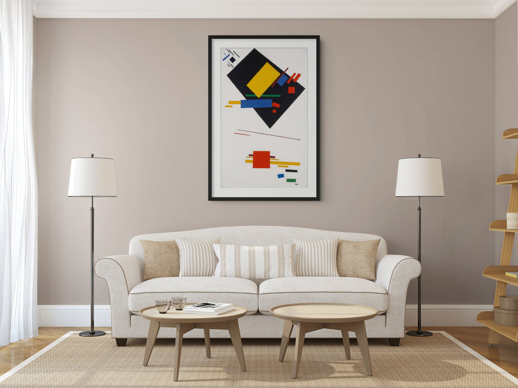 Pintura suprematista (con trapecio negro y cuadrado rojo) - Kazimir Malévich - Lienzo premium 430g (calidad de galeria)