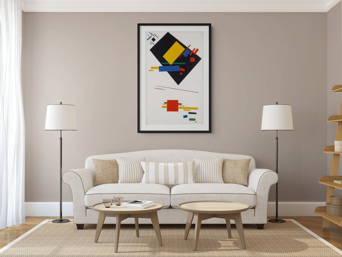 Pintura suprematista (con trapecio negro y cuadrado rojo) - Kazimir Malévich - Lienzo premium 430g (calidad de galeria)