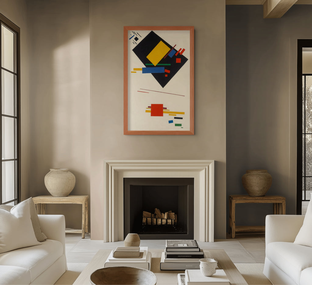 Pintura suprematista (con trapecio negro y cuadrado rojo) - Kazimir Malévich - Lienzo premium 430g (calidad de galeria)