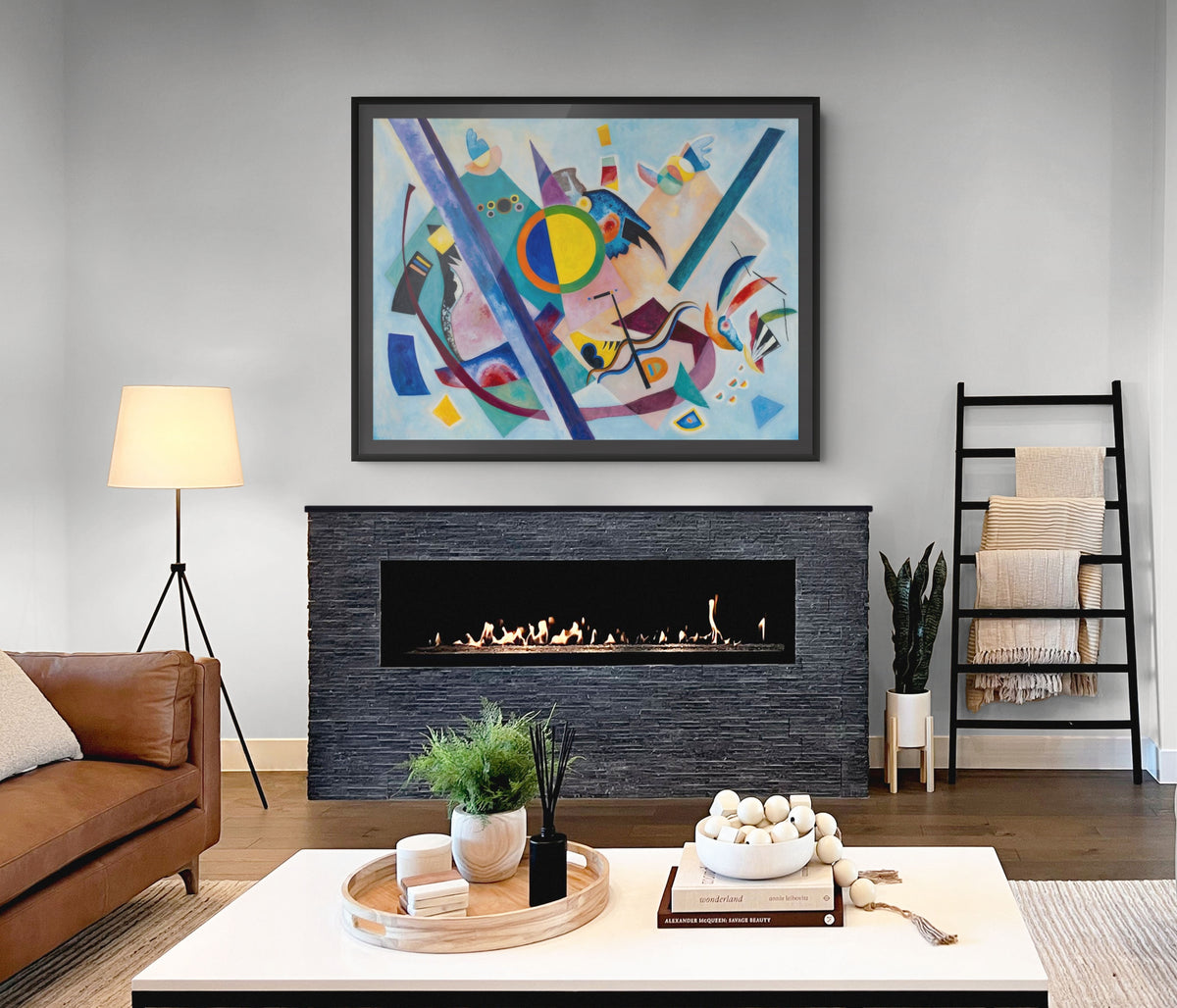 Con círculo multicolor - Wassily Kandinsky - Lienzo premium 430g (calidad de galeria)