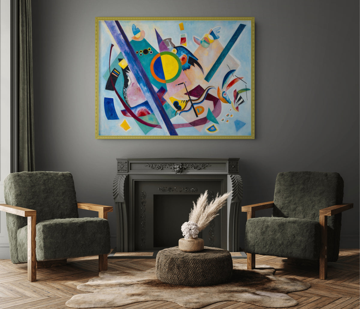 Con círculo multicolor - Wassily Kandinsky - Lienzo premium 430g (calidad de galeria)