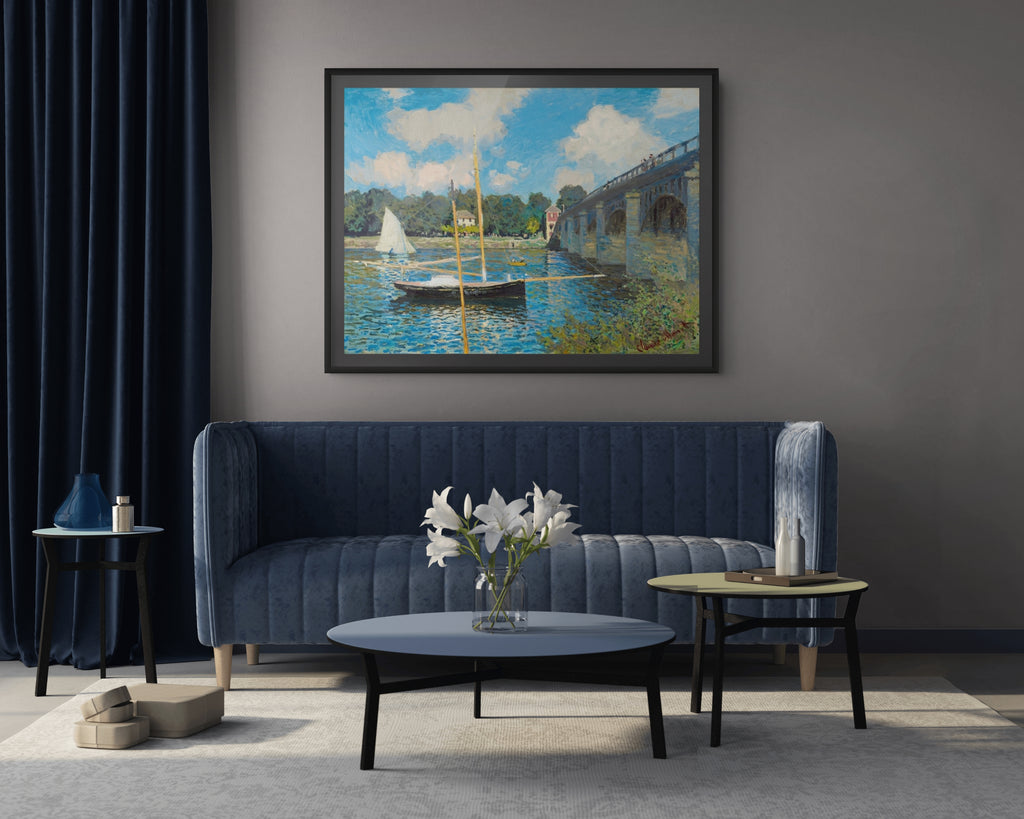 El puente de Argenteuil II - Claude Monet - Lienzo premium 430g (calidad de galeria)
