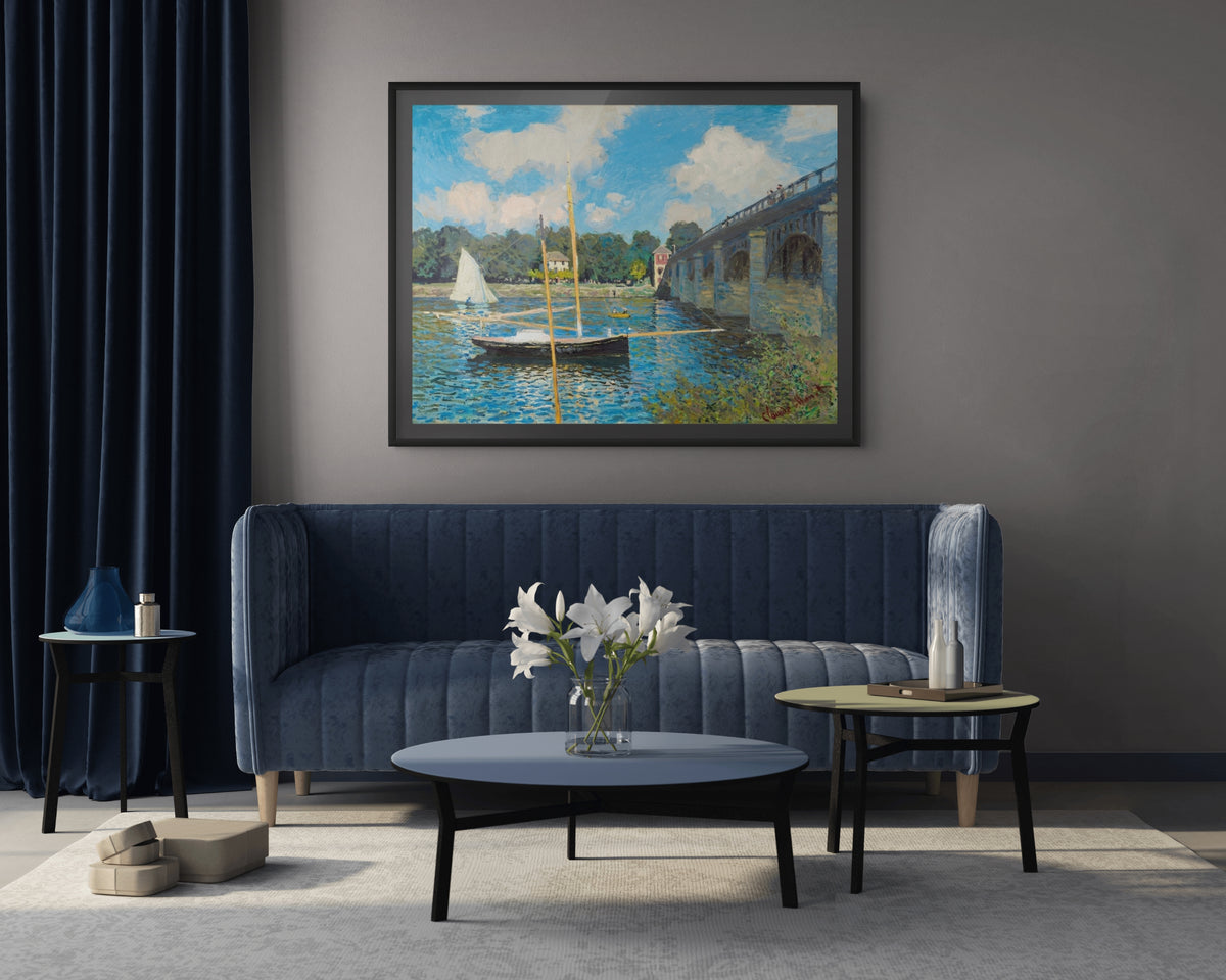 El puente de Argenteuil II - Claude Monet - Lienzo premium 430g (calidad de galeria)