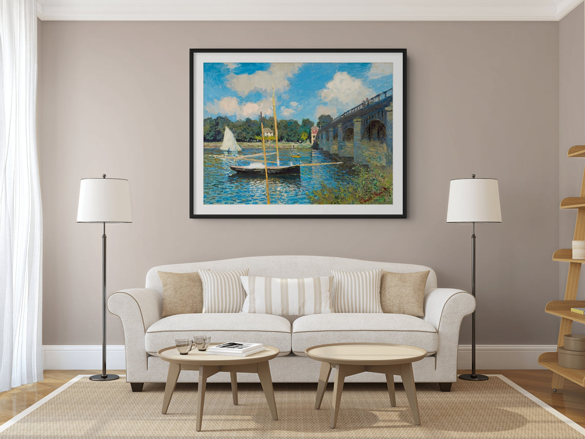 El puente de Argenteuil II - Claude Monet - Lienzo premium 430g (calidad de galeria)
