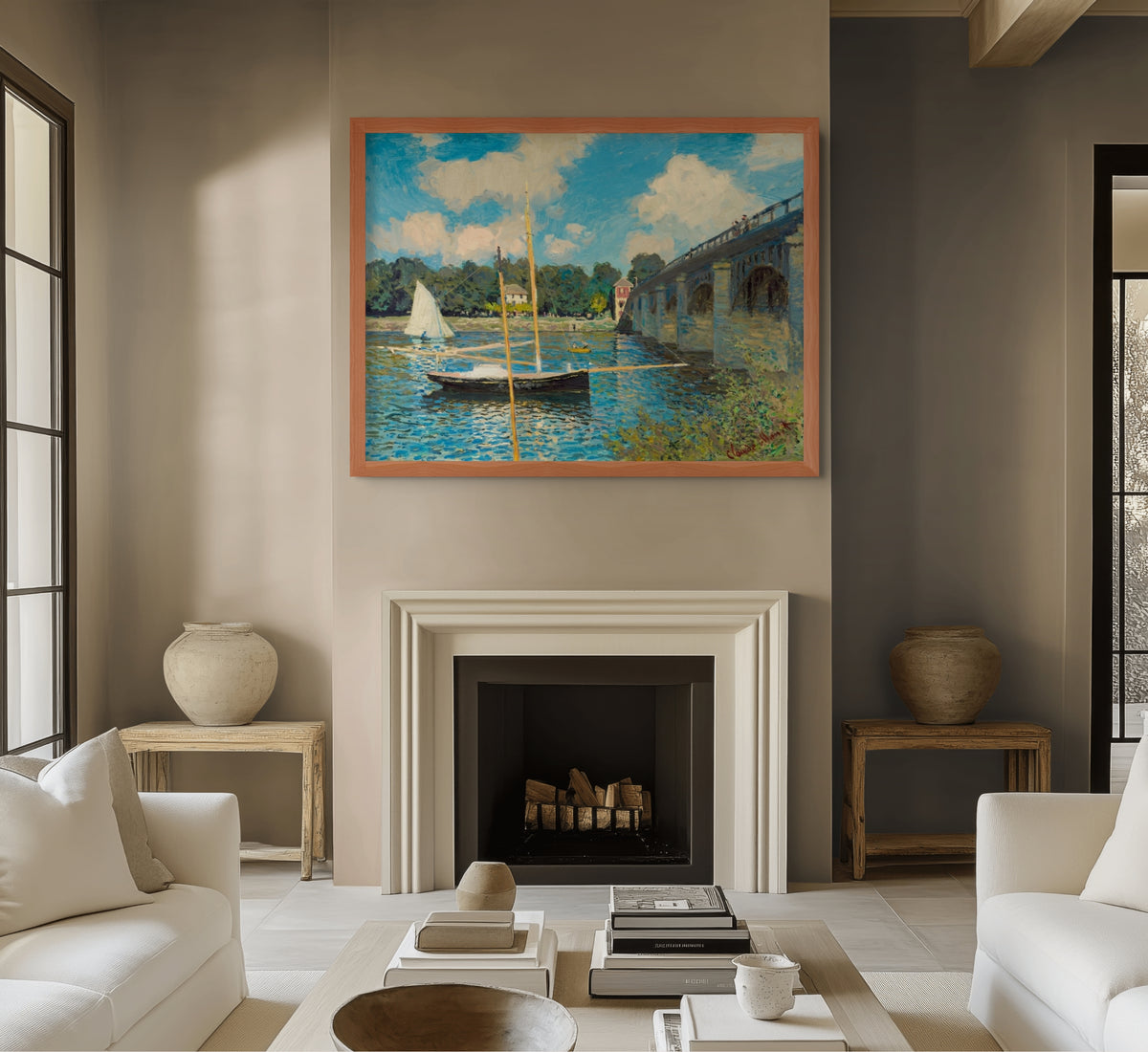 El puente de Argenteuil II - Claude Monet - Lienzo premium 430g (calidad de galeria)