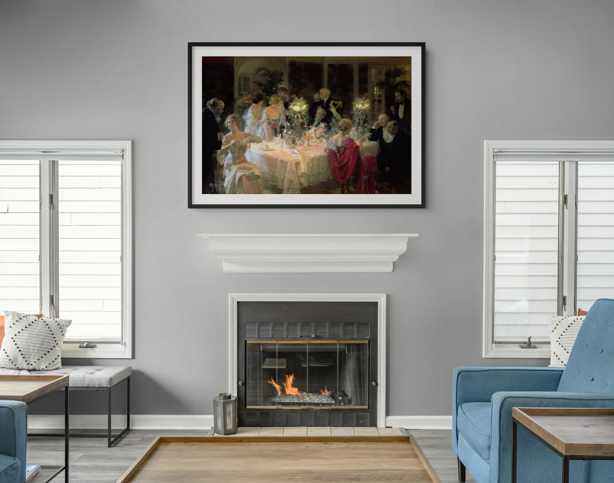 The End of Dinner - Jules-Alexandre Grun - Premium Canvas 430g (gallery quality)