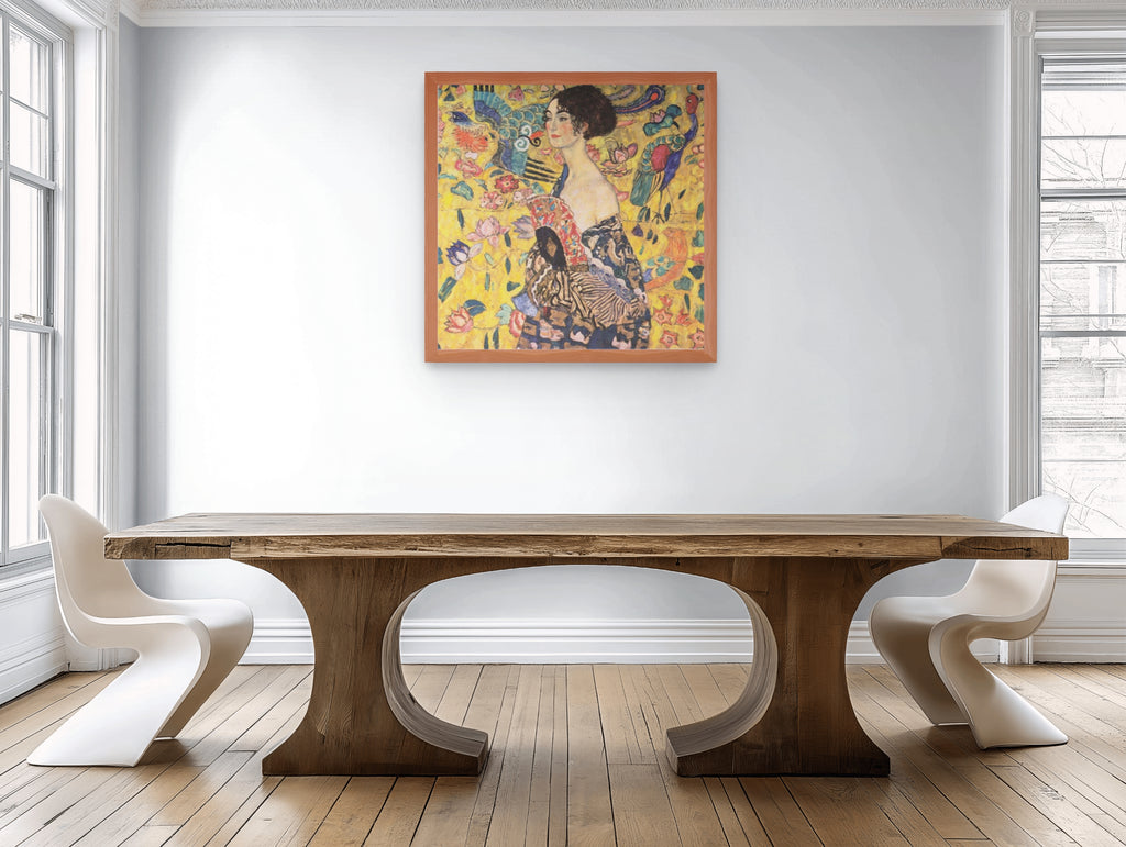 Dama con abanico - Gustav Klimt - Lienzo premium 430g (calidad de galeria)