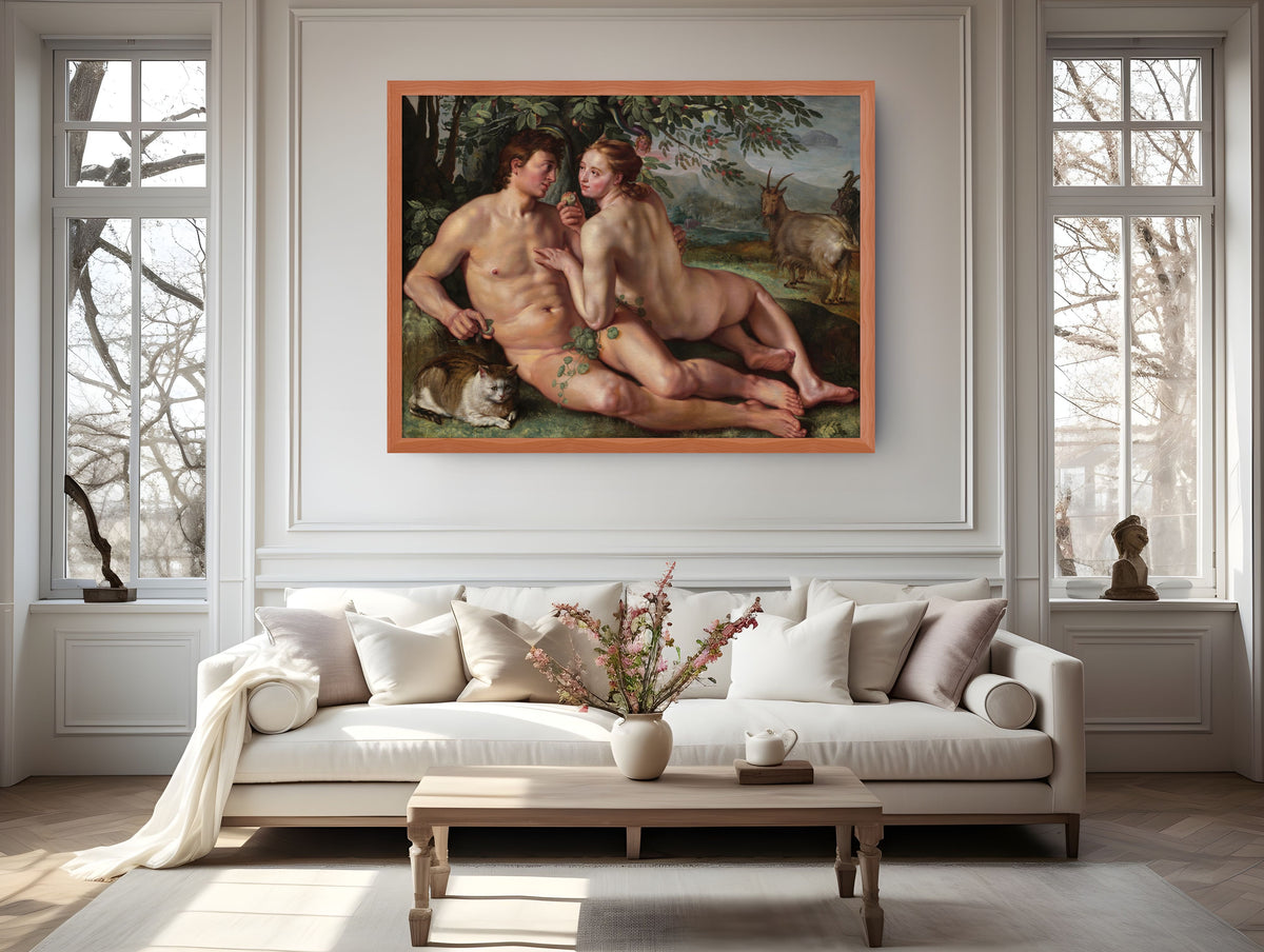 La caída del hombre - Hendrik Goltzius - Lienzo premium 430g (calidad de galeria)