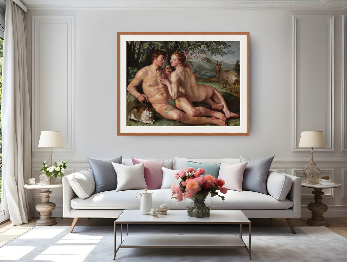 La caída del hombre - Hendrik Goltzius - Lienzo premium 430g (calidad de galeria)