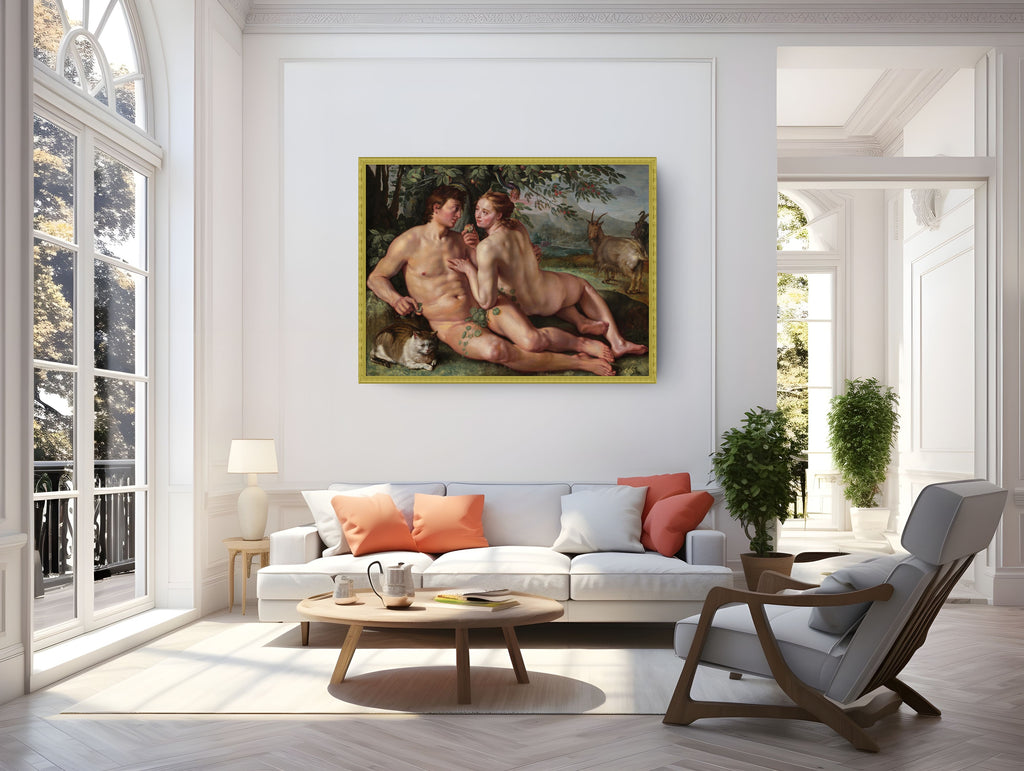 La caída del hombre - Hendrik Goltzius - Lienzo premium 430g (calidad de galeria)
