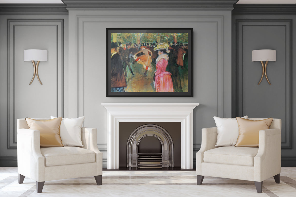 At the Moulin Rouge: The Dance - Henri de Toulouse-Lautrec - Premium Canvas 430g (gallery quality)