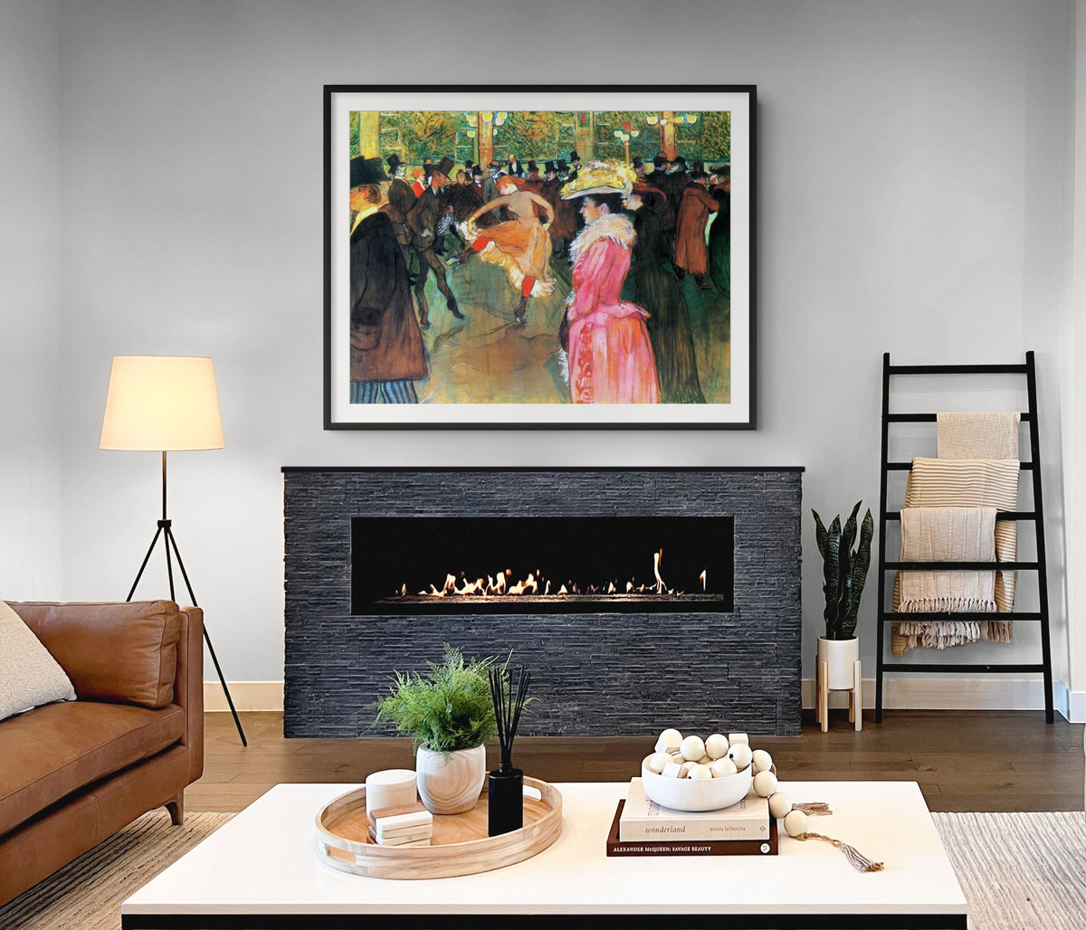 At the Moulin Rouge: The Dance - Henri de Toulouse-Lautrec - Premium Canvas 430g (gallery quality)