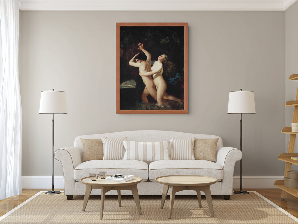 Hylas y una ninfa - Escuela Francesa del siglo XIX - Lienzo premium 430g (calidad de galeria)
