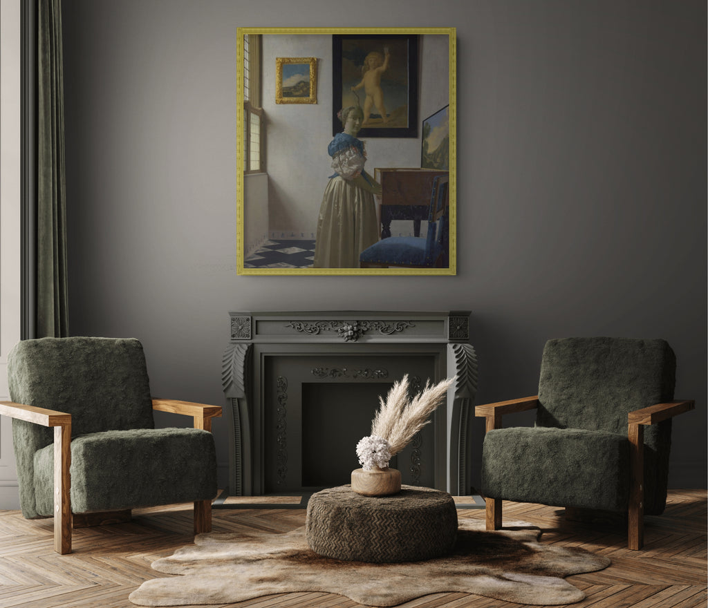 Woman Holding a Balance - Johannes Vermeer - Premium 430g canvas (gallery quality)