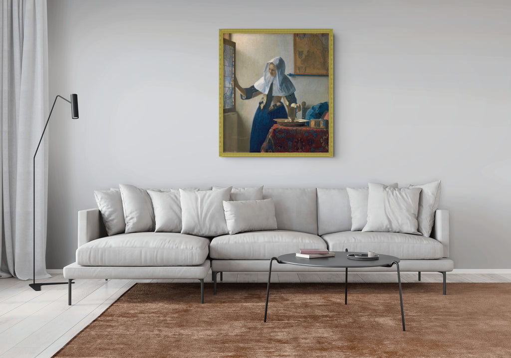 Mujer con una jarra de agua - Johannes Vermeer - Lienzo premium 430g (calidad de galeria)