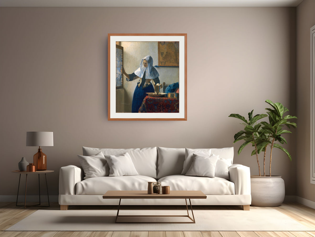 Woman with a Water Jug - Johannes Vermeer - Premium Canvas 430g (gallery quality)