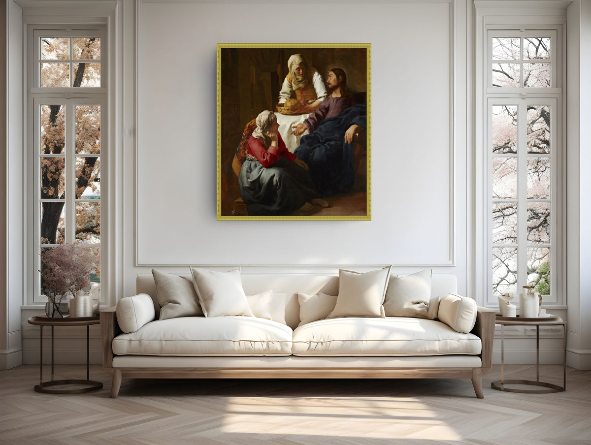 Le Christ chez Marthe et Marie - Johannes Vermeer - Toile premium 430g (qualité galerie)