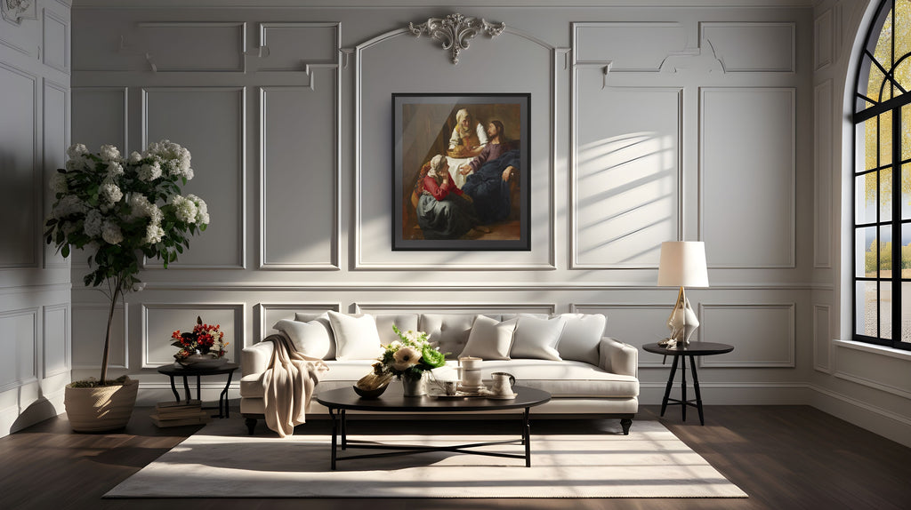 Le Christ chez Marthe et Marie - Johannes Vermeer - Toile premium 430g (qualité galerie)