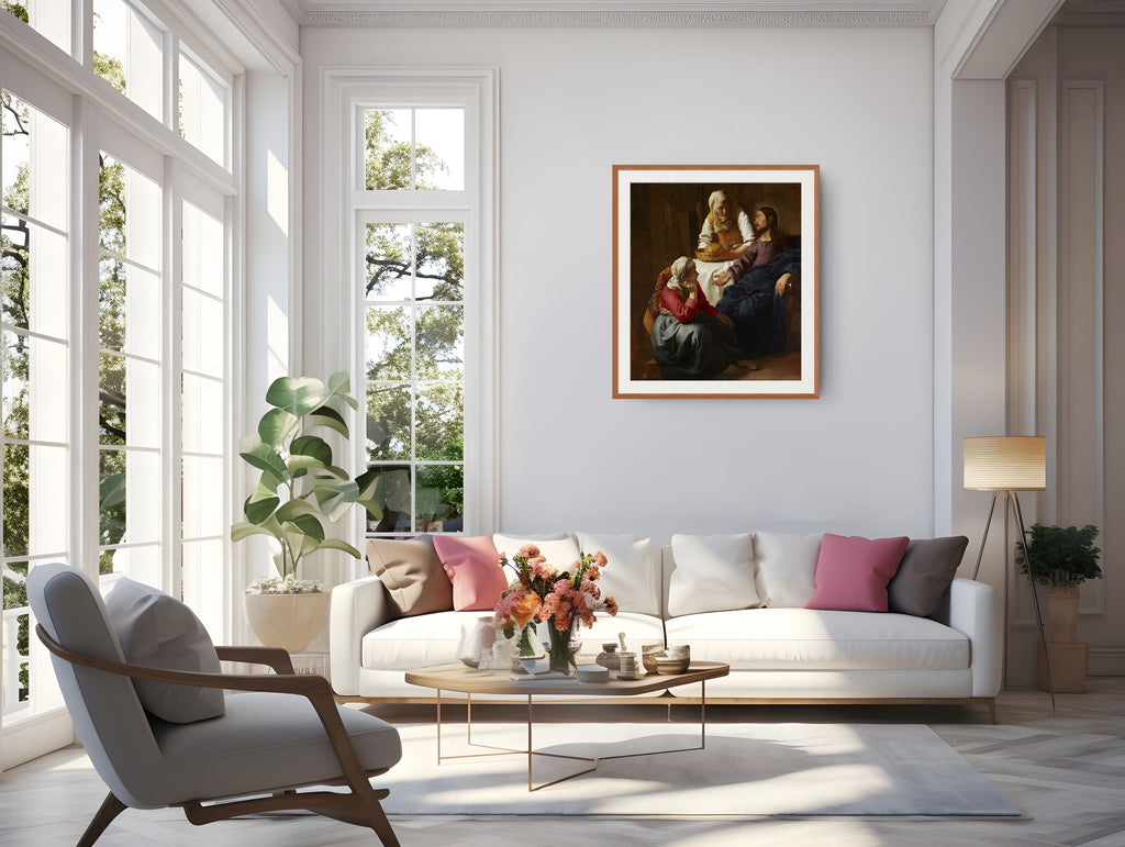 Le Christ chez Marthe et Marie - Johannes Vermeer - Toile premium 430g (qualité galerie)
