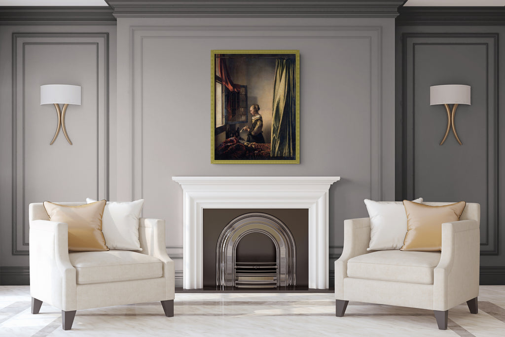 Jeune fille lisant une lettre à la fenêtre ouverte - Johannes Vermeer - Toile premium 430g (qualité galerie)