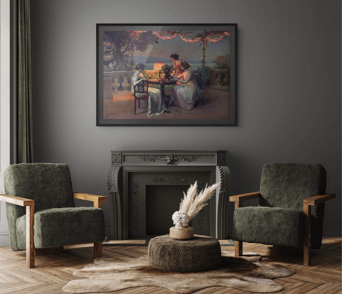 The End of Dinner - Jules-Alexandre Grun - Premium Canvas 430g (gallery quality)