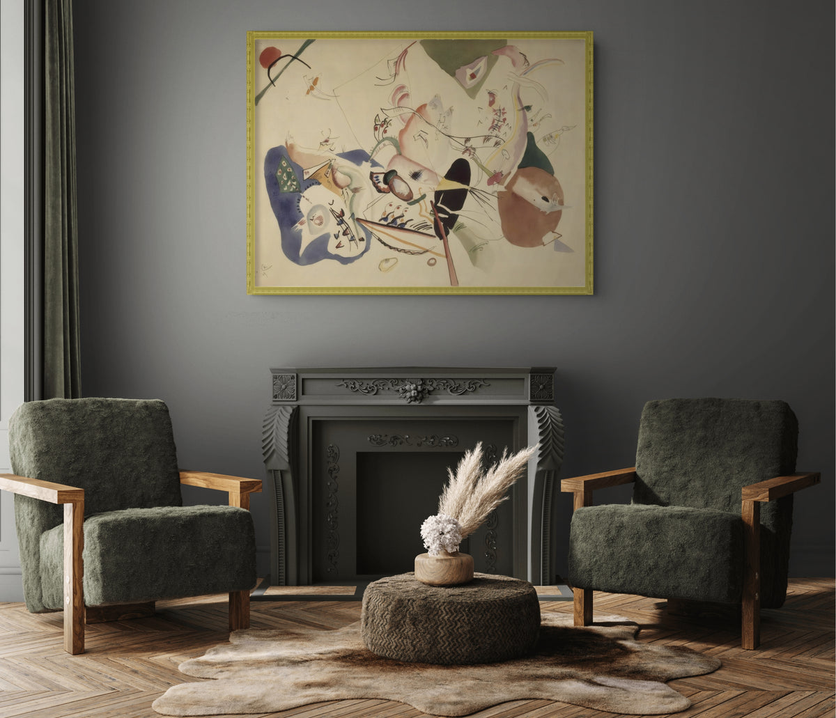 Estudio para En gris - Wassily Kandinsky - Lienzo premium 430g (calidad de galeria)