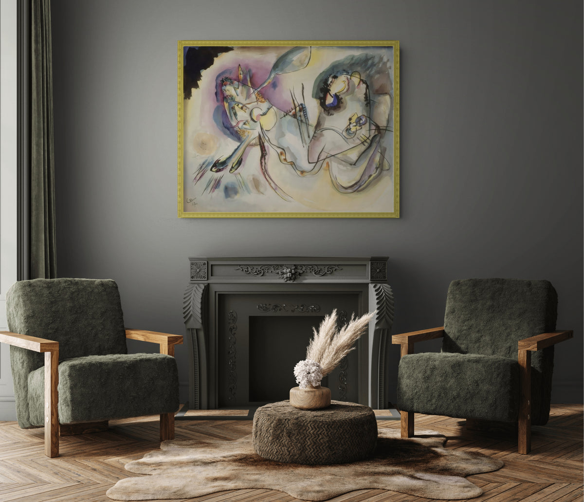 Couple on Horseback - Wassily Kandinsky - Premium 430g canvas (gallery quality)
