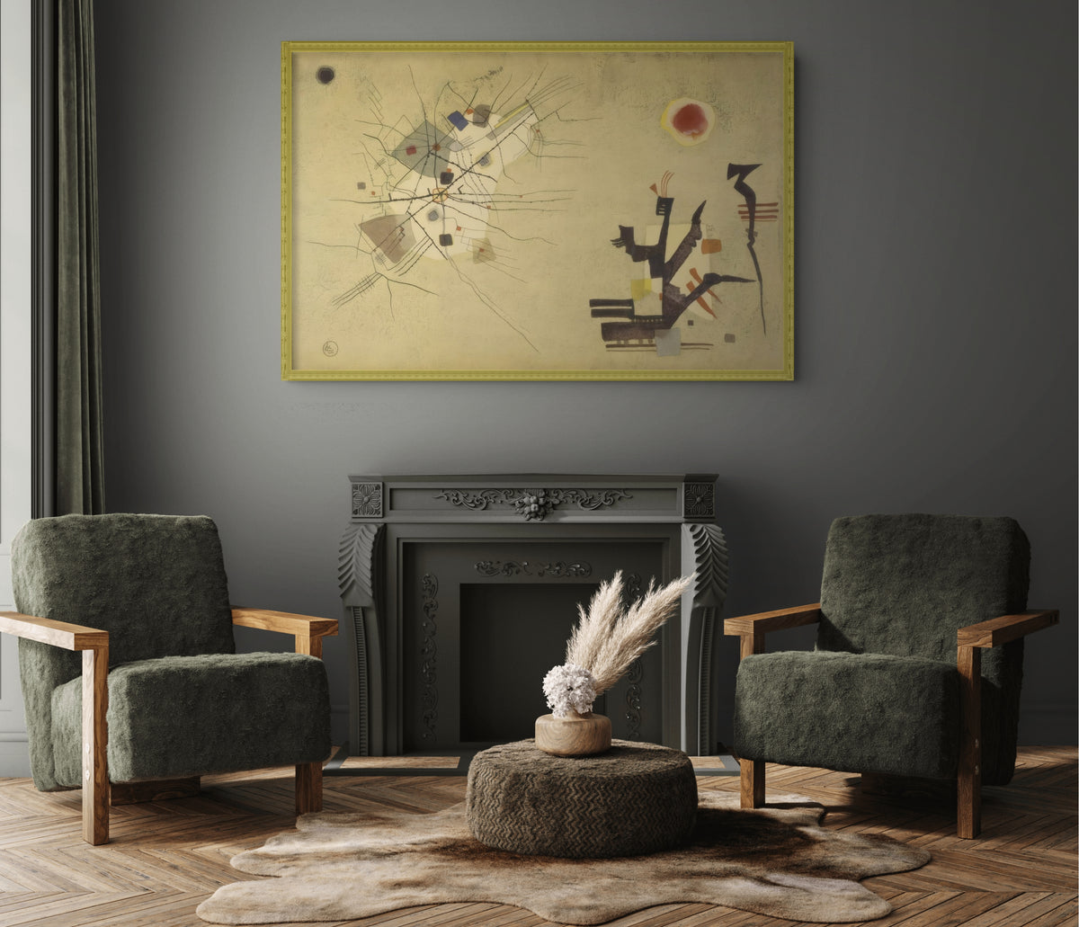 Los dos - Wassily Kandinsky - Lienzo premium 430g (calidad de galeria)
