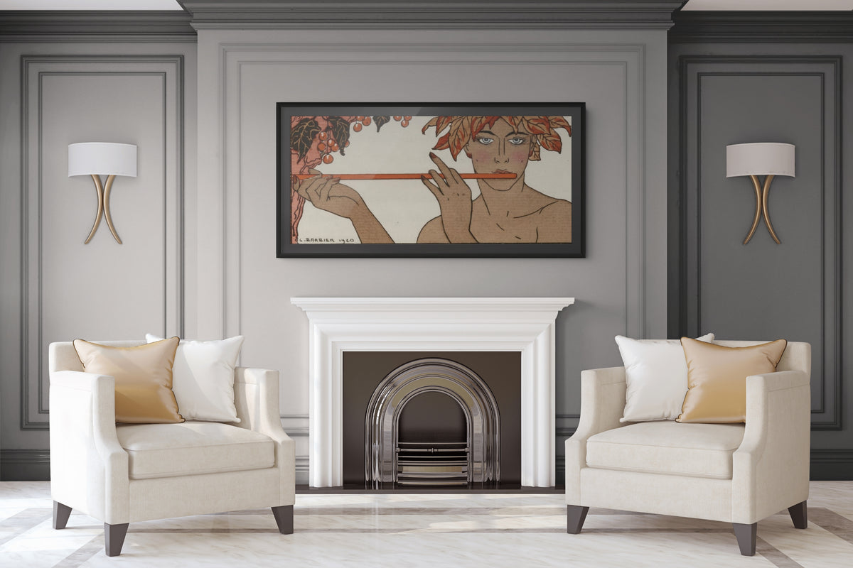 The Reed Flute - George Barbier - Premium canvas 430g (gallery quality)