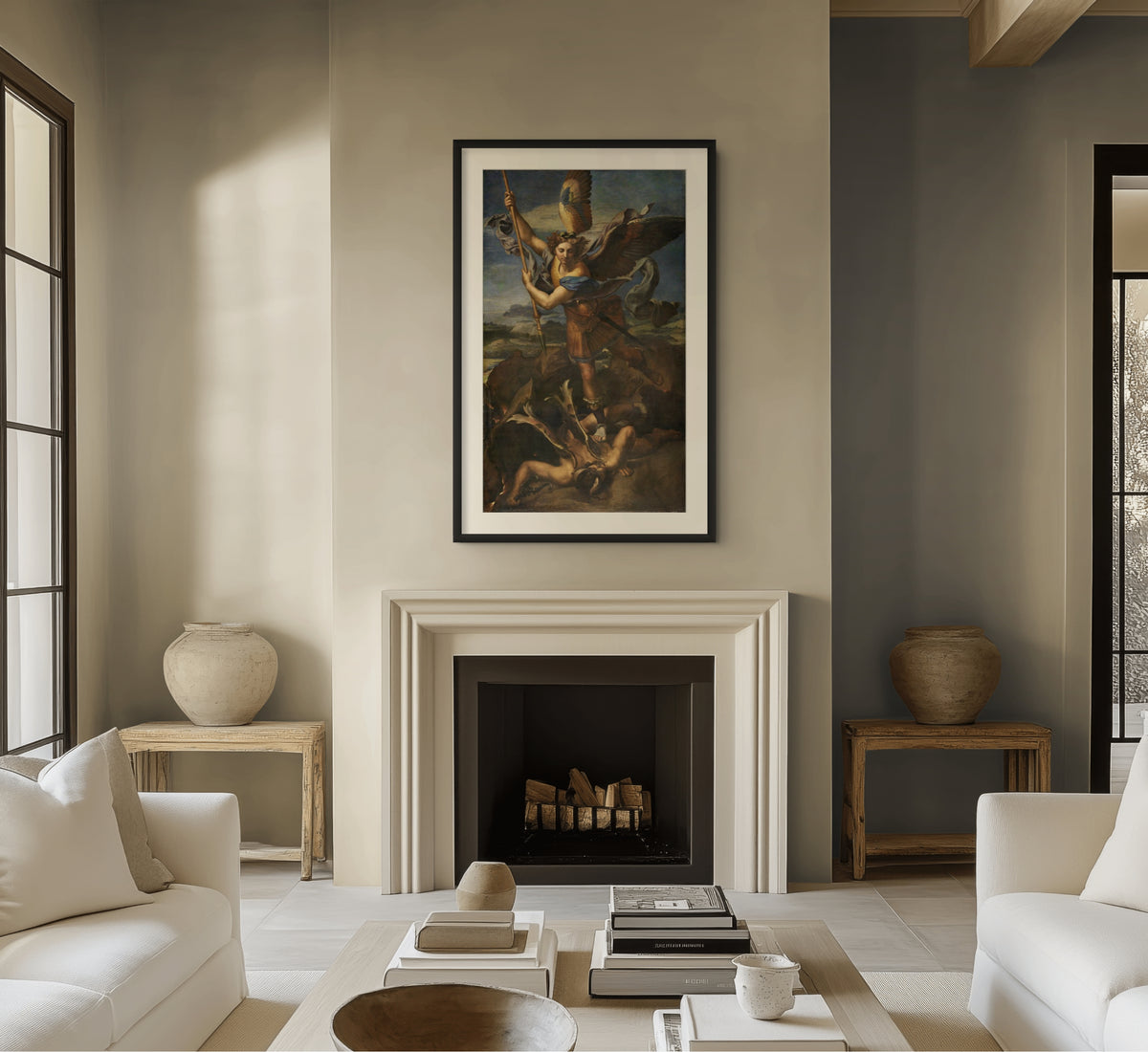Saint Michael Vanquishing the Demon - Raphael Sanzio - Premium Canvas 430g (gallery quality)