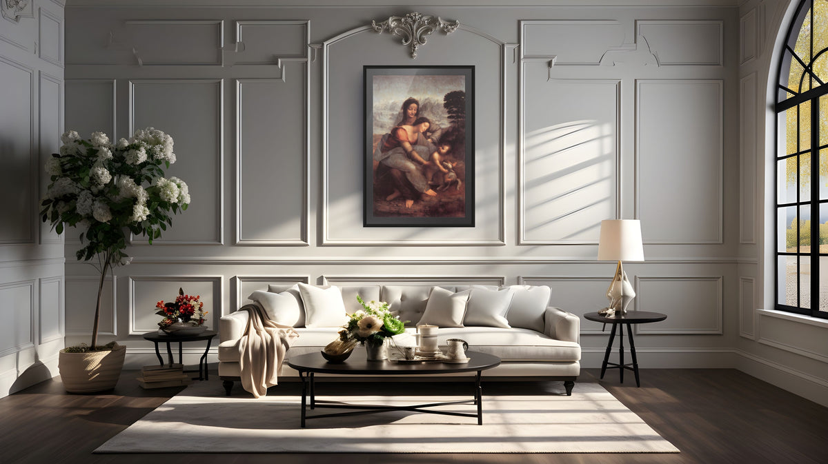 The Virgin and Child with Saint Anne - Leonardo da Vinci - Premium 430gsm canvas (gallery quality)