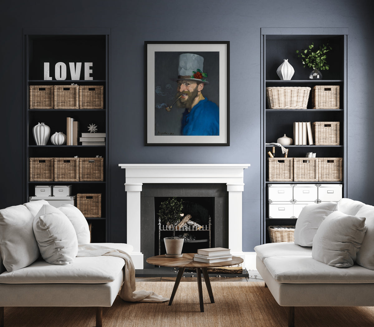 Self-Portrait with Pipe - Louis Anquetin - Premium Canvas 430g (gallery quality)