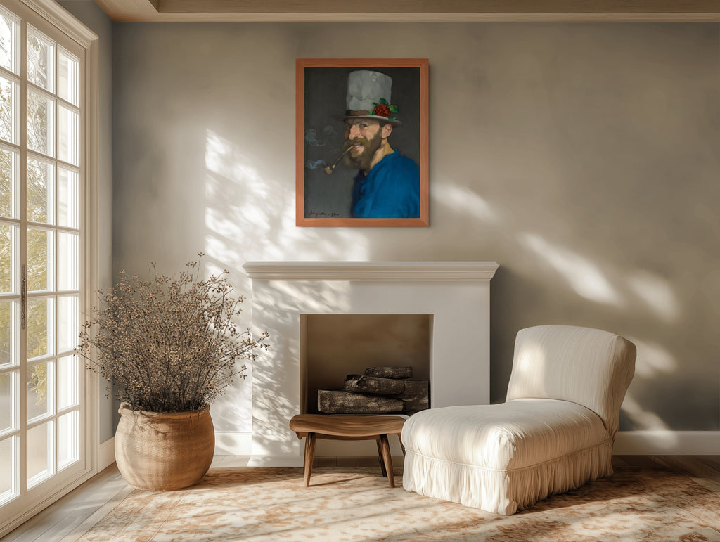 Autoportrait à la pipe - Louis Anquetin - Toile premium 430g (qualité galerie)