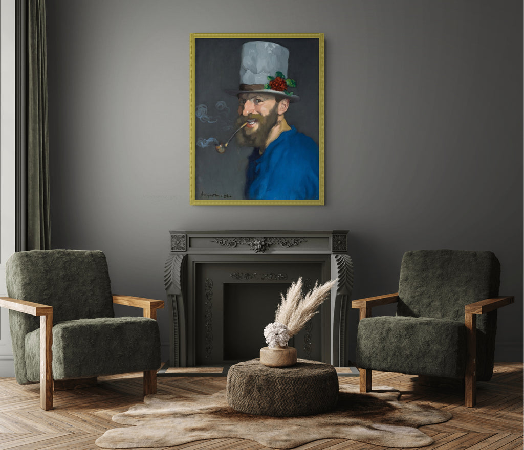 Autoportrait à la pipe - Louis Anquetin - Toile premium 430g (qualité galerie)