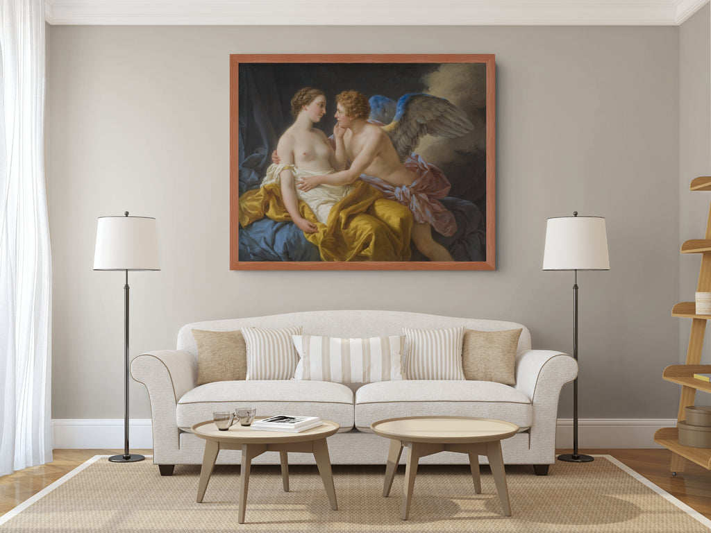 Cupido y Psique - Louis-Jean-François Lagrenée - Lienzo premium 430g (calidad de galeria)