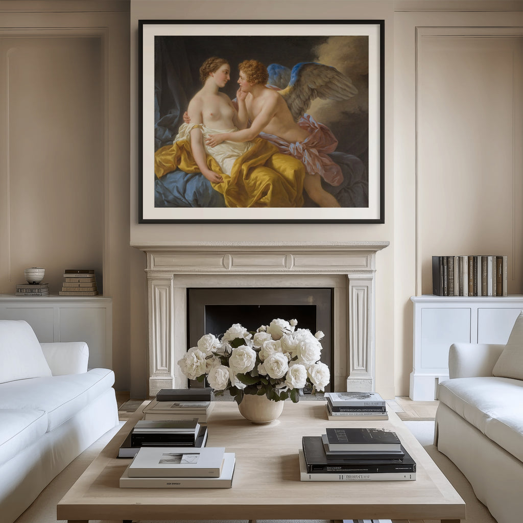 Cupido y Psique - Louis-Jean-François Lagrenée - Lienzo premium 430g (calidad de galeria)