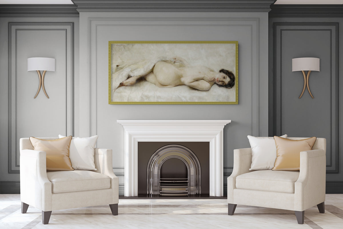 Desnudo reclinado - Luigi Serralunga - Lienzo premium 430g (calidad de galeria)