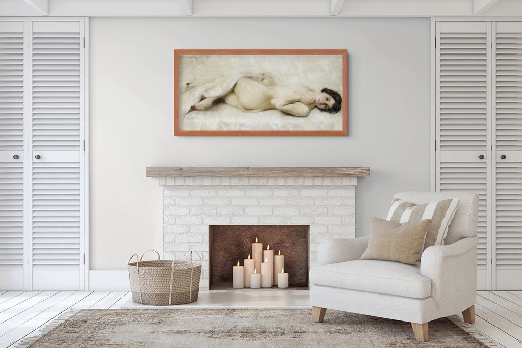 Desnudo reclinado - Luigi Serralunga - Lienzo premium 430g (calidad de galeria)