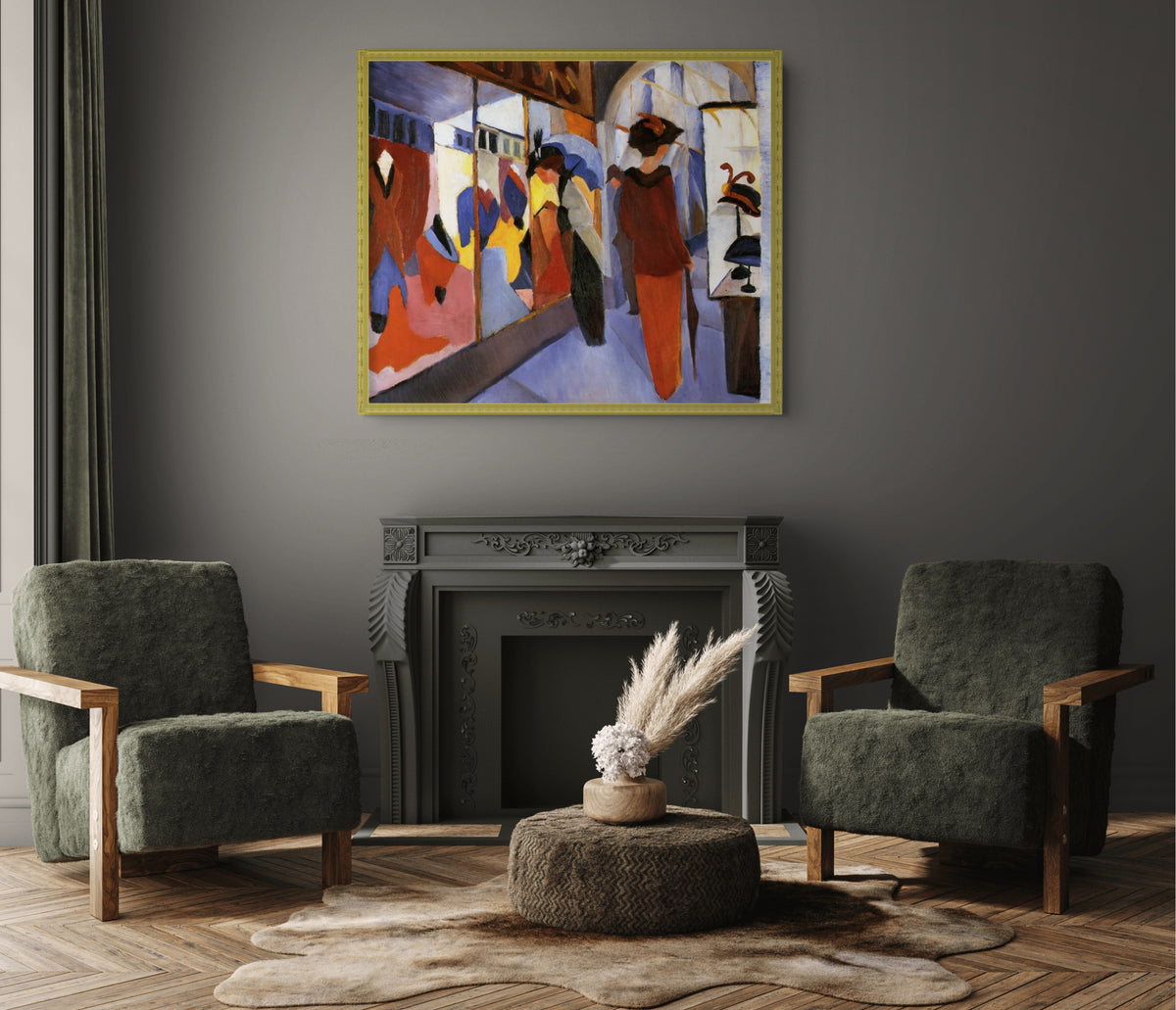 The Hat Shop -August Macke - Premium canvas 430g (gallery quality)