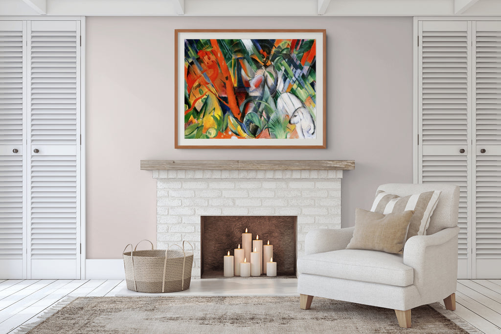 En la lluvia - Franz Marc - Lienzo premium 430g (calidad de galeria)