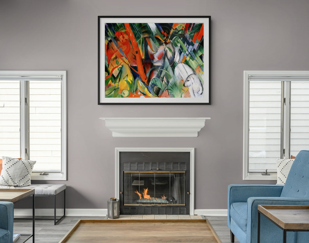 En la lluvia - Franz Marc - Lienzo premium 430g (calidad de galeria)