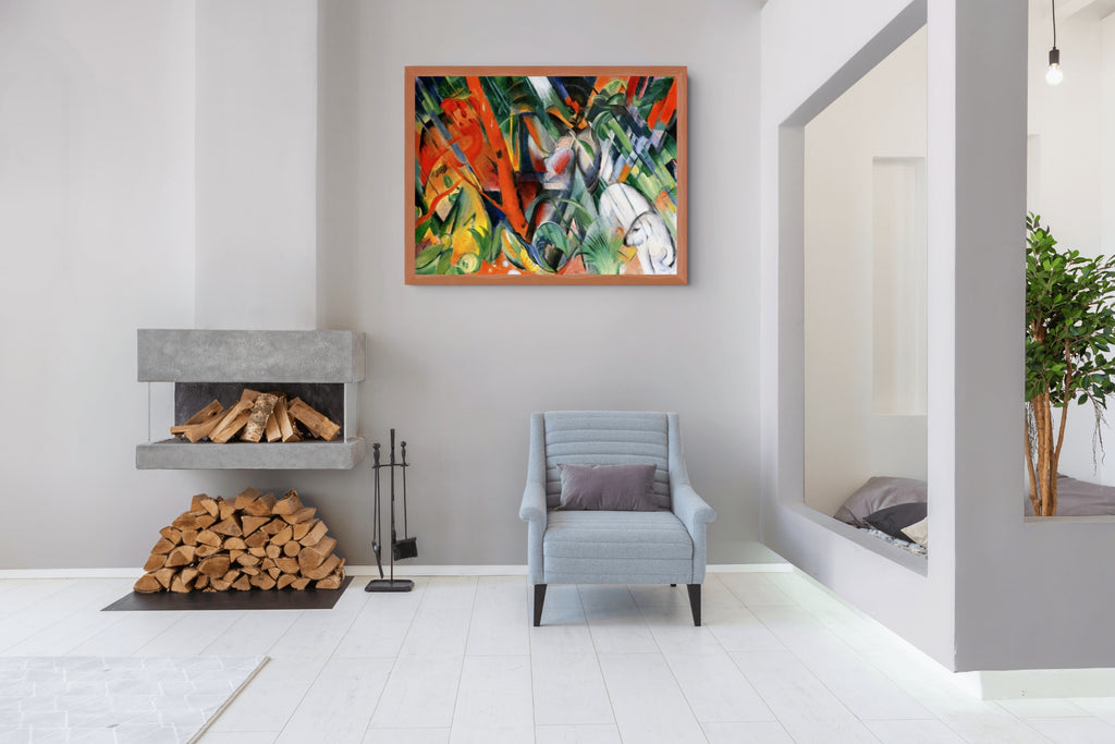 En la lluvia - Franz Marc - Lienzo premium 430g (calidad de galeria)